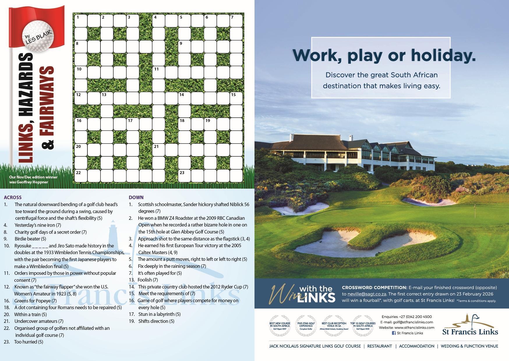 January/February 2026 Crossword Puzzle